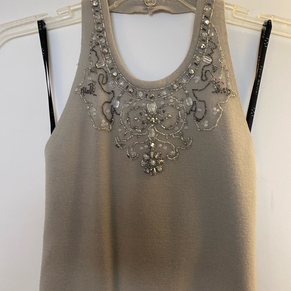 David Meister Embellished Halter Top